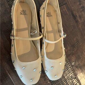 Wild Fable Beige Studded Flats